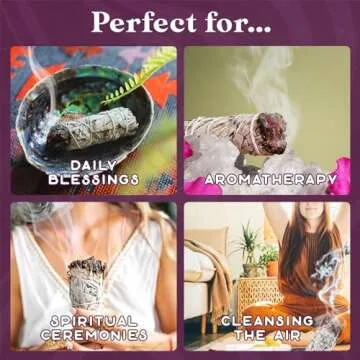 White Sage Bundles - 6 Pack - Sage Smudge Stick for Home Cleansing Incense Healing Meditation and California Smudge Sticks Rituals - 4 inch