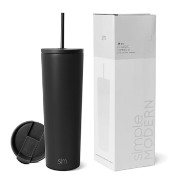 Simple Modern Insulated Tumbler with Lid and Straw | Iced Coffee Cup Reusable Stainless Steel Water ...