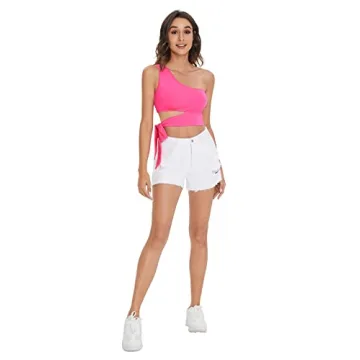Verdusa Neon One Shoulder Crop Top for Trendy Fun