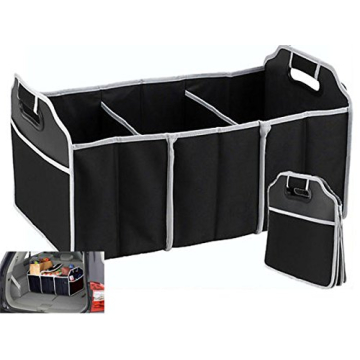 TRADERPLUS Trunk Cargo Organizer Heavy Duty Folding Caddy Storage Collapse Bag Bin for Auto Car Truc...
