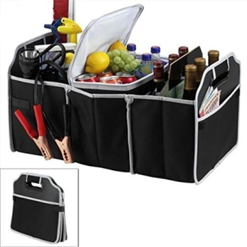 TRADERPLUS Trunk Cargo Organizer Heavy Duty Folding Caddy Storage Collapse Bag Bin for Auto Car Truck SUV