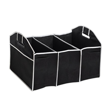 TRADERPLUS Trunk Cargo Organizer Heavy Duty Folding Caddy Storage Collapse Bag Bin for Auto Car Truck SUV