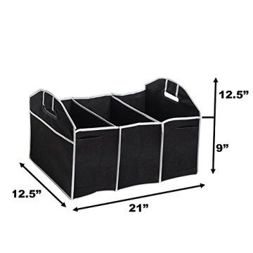 TRADERPLUS Trunk Cargo Organizer Heavy Duty Folding Caddy Storage Collapse Bag Bin for Auto Car Truck SUV