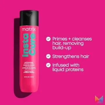 Matrix Instacure Anti-Breakage Shampoo | Repairs, Balances & Strengthens Hair | Reduces & Prevents Breakage & Frizz | For Dry, Damaged & Brittle Hair | Packaging May Vary | 10.1 Fl. Oz. | Vegan