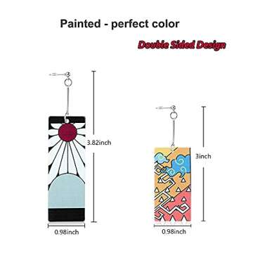 KAERUN 12 Pairs Women's Tanjiro Earrings Anime Demon Slayer Earrings Cosplay Fashion Double-sided Acrylic Alloy Resin Earrings