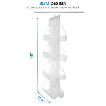 ZOBER Hanging Purse Organizer with 8 Clear Vinyl Pockets