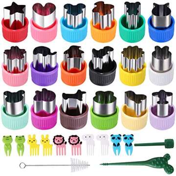 Vegetable Cutter Shapes Set,18pcs Diffent Colours and shapes Mini Sizes Cookie Cutters Set Fruit Cookie Pastry Stamps Mold,Baking Tools & Accessories