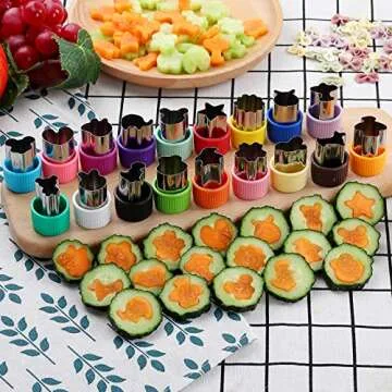Colorful Vegetable Cutter Set - 18 Mini Cookie Cutters
