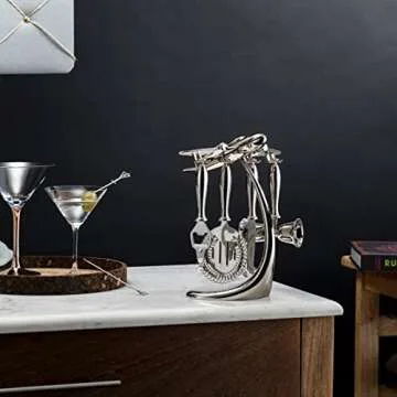 Godinger Airplane Bar Tools Set, Stainless Steel Bar Set, 5 Piece Set, Gift Set