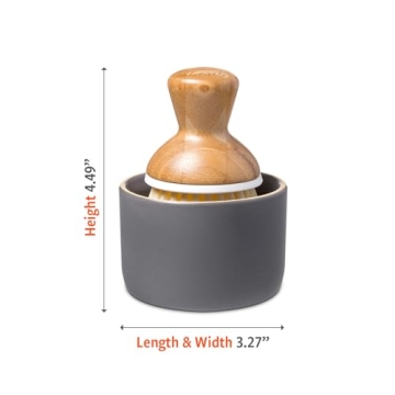 Full Circle Bubble Up, Brush + Dispenser, Gray