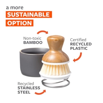 Full Circle Bubble Up, Brush + Dispenser, Gray