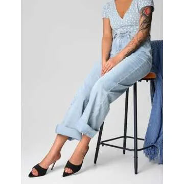 TNYNFBEB Women's Stiletto High Heels Slip-on Sandals