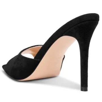 TNYNFBEB Women's Stiletto High Heels Slip-on Sandals