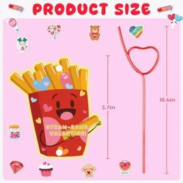 Valentine's Day Gifts Kids - Fun Straws & Cards Set