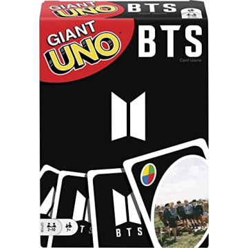 Mattel Games Giant UNO BTS Card Game with 108 Cards Featuring BTS Superstars