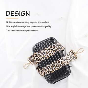 Youteer Adjustable Handbag Strap Wide Purse Strap Replacement Shoulder Crossbody Bag Strap Natural Leopard