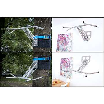 Portable Pull Up Dip Bar by Pullup & Dip, Mobile For Wall Mount And Tree/Post, Indoor & Outdoor Pull Up Dip Bar Combo For Home And Garden/Park, Premium Quality Chin Up Dip bar (I&O VA)