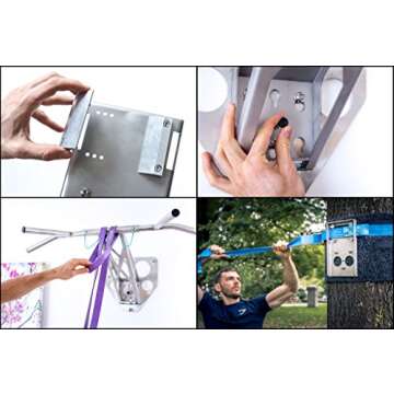 Portable Pull Up Dip Bar by Pullup & Dip, Mobile For Wall Mount And Tree/Post, Indoor & Outdoor Pull Up Dip Bar Combo For Home And Garden/Park, Premium Quality Chin Up Dip bar (I&O VA)