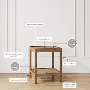 Hayes Solid Wood End Table with Glass Top for Every Home