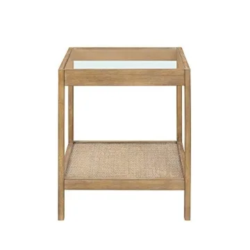 Hayes Solid Wood End Table with Glass Top for Every Home