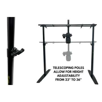 Glide Gear OH 200 Modular/Adjustable Video Camera Smartphone Overhead All Metal Flat Lay Rig Mount