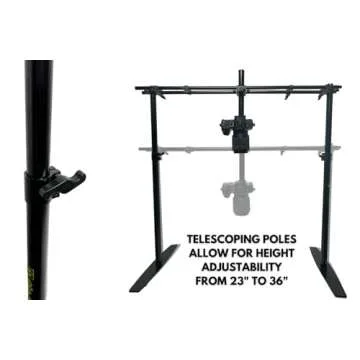 Glide Gear OH 200 Modular/Adjustable Video Camera Smartphone Overhead All Metal Flat Lay Rig Mount