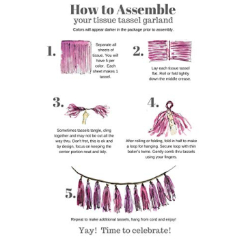 15PCS DIY Tissue Tassel Garland for Stylish Celebrations