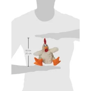 goDog Checkers Fat Rooster Plush Dog Toy with Squeaker