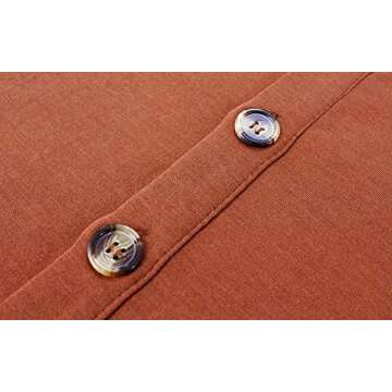 Berydress Women's Casual Beach Summer Dresses Solid Cotton Flattering A-Line Spaghetti Strap Button Down Midi Sundress (M, 6046-Brown)