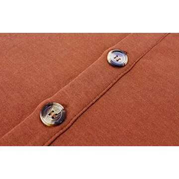 Berydress Women's Casual Beach Summer Dresses Solid Cotton Flattering A-Line Spaghetti Strap Button Down Midi Sundress (M, 6046-Brown)