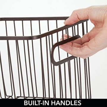 Stylish mDesign Farmhouse Kitchen Storage Bins - Set of 4