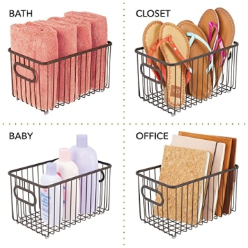 Stylish mDesign Farmhouse Kitchen Storage Bins - Set of 4