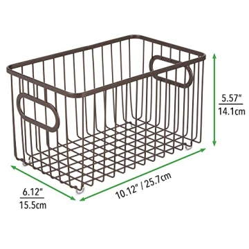 Stylish mDesign Farmhouse Kitchen Storage Bins - Set of 4