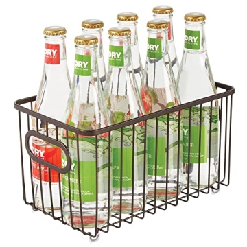 Stylish mDesign Farmhouse Kitchen Storage Bins - Set of 4