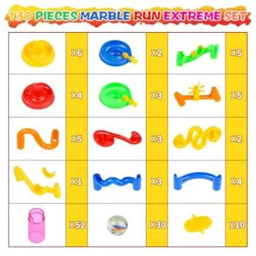 Gifts2U Marble Run Toy Set, 130Pcs for Kids' Learning