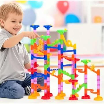 Gifts2U Marble Run Toy Set, 130Pcs for Kids' Learning