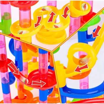 Gifts2U Marble Run Toy Set, 130Pcs for Kids' Learning