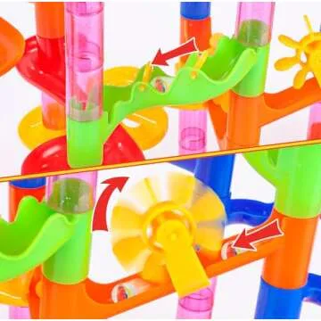 Gifts2U Marble Run Toy Set, 130Pcs for Kids' Learning