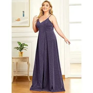 Stunning Ever-Pretty Plus Evening Glitter Dress for Formal Events