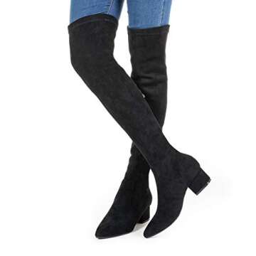 N.N.G Women Over Knee Boots Black Size 10 Winter Suede Block Thigh High Low 2inch Heel Long Autumn Comfort Designer Ladies Pointed Toe