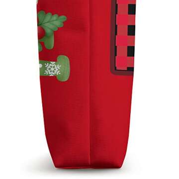 Black Cute Santa Red Black Plaid Pajamas Leopard Love Santa Tote Bag