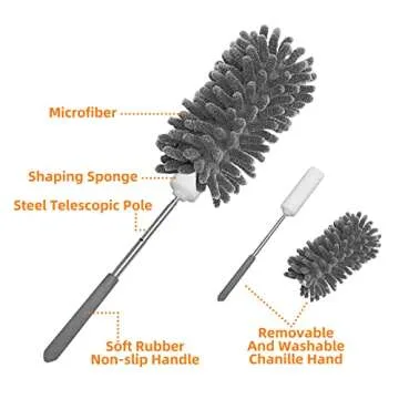 Microfiber Feather Duster - Extendable & Washable Cleaning Tool