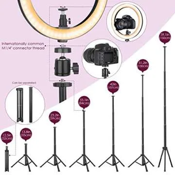 Ring Light 10" with Tripod & Phone Holder for Creators