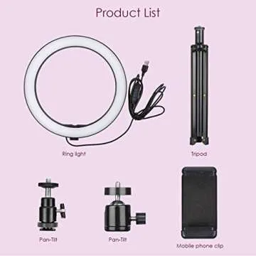 Ring Light 10" with Tripod & Phone Holder for Creators