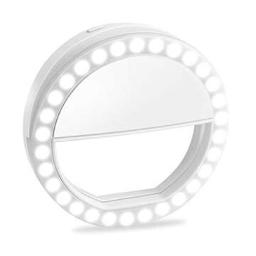 Selfie Ring Light, XINBAOHONG Rechargeable Portable Clip-on Selfie Fill Light with 36 LED for Smart ...