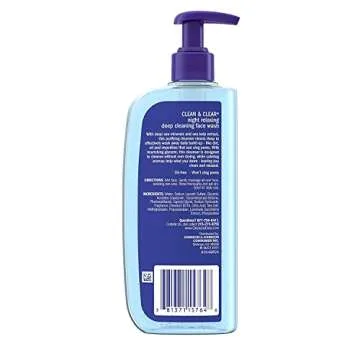 Clean & Clear Night Relaxing Deep Cleaning Face Wash Oil Free, 8 oz (Pack of 2)