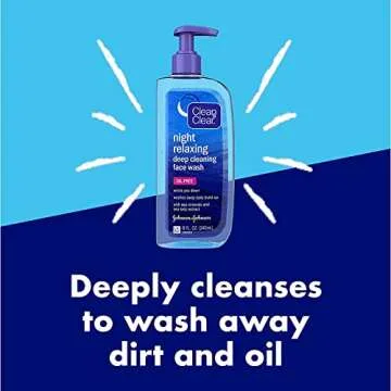 Clean & Clear Night Relaxing Deep Cleaning Face Wash - 8 oz Pack