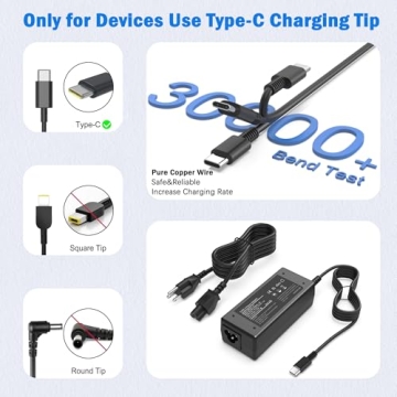 VJYUIJAY 65W USB C Laptop Charger for All Devices
