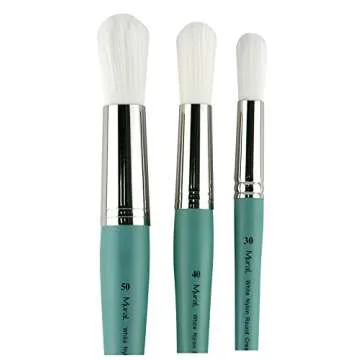 Creative Mark Mural Large Artist Brushes - White Filament Brushes for Acrylic & Watercolor Paint - Round # 30