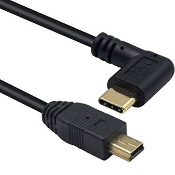 Duttek Mini USB to USB C Cable, USB C to Mini USB Cable, Right Angled USB 3.1 Type C Male to Mini US...